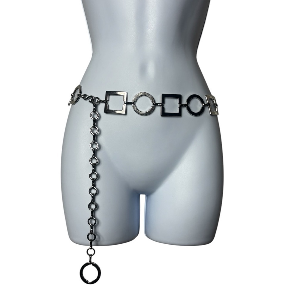Metal chunky Silver chain statement belt silver one size womens